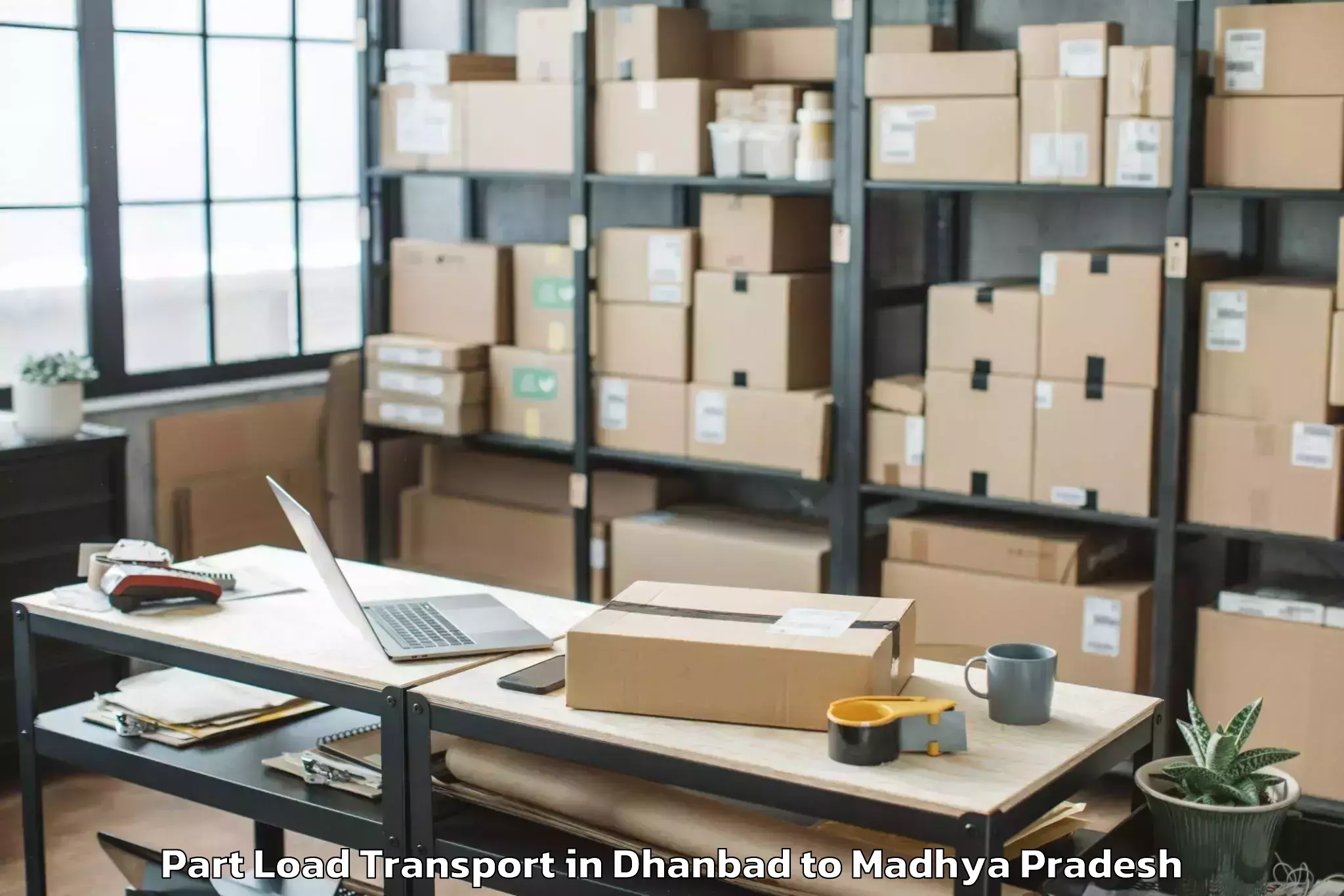 Easy Dhanbad to Daboh Part Load Transport Booking